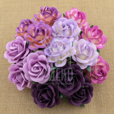 Квіти паперові Троянда Trellis Rose, фіолетові тони, 4 см, 5 шт., Тайланд