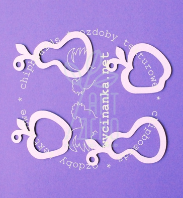 Набір чипбордів "Яблука та грушки", 4 шт., Wycinanka