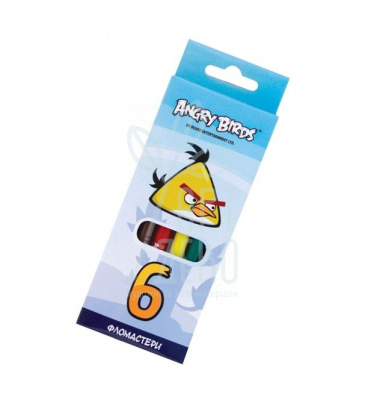 Набір фломастерів, 6 шт., Angry Birds