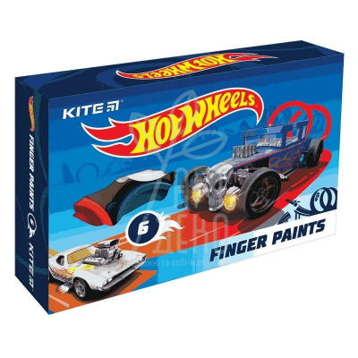 Набір пальчикових фарб Hot Wheels, 6х35 мл, Kite