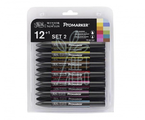 Набір маркерів перманентних двосторонніх Promarker Set 2, 12 шт., W&N