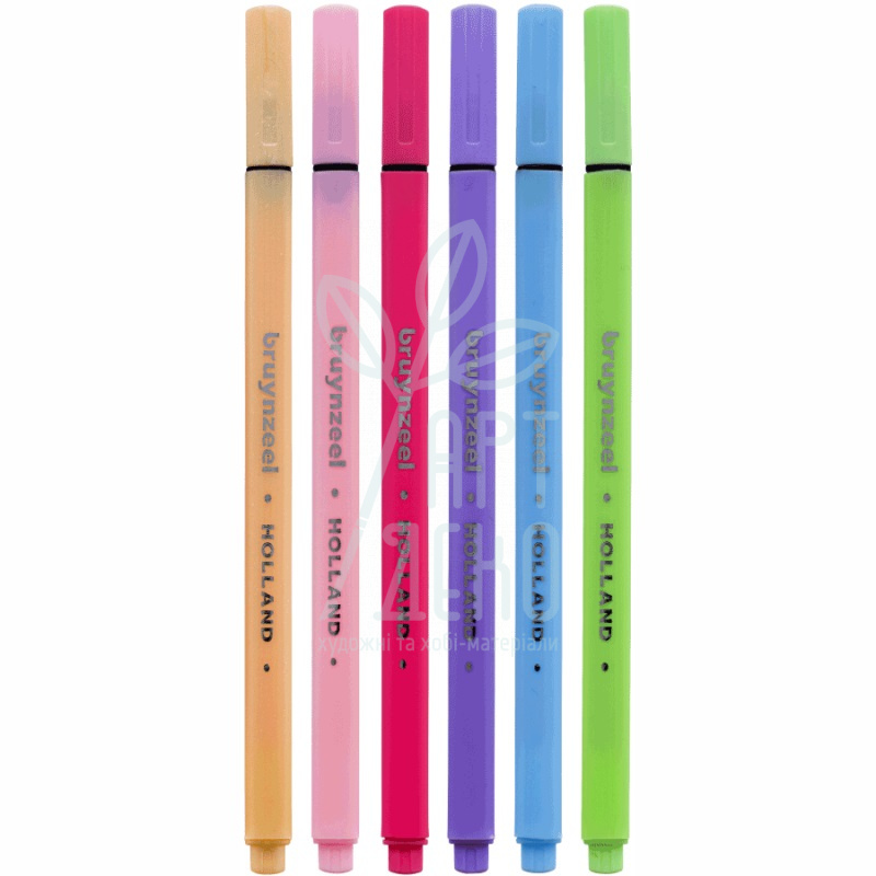 Набір лайнерів Fineliners Pastel, 6 кол., Bruynzeel