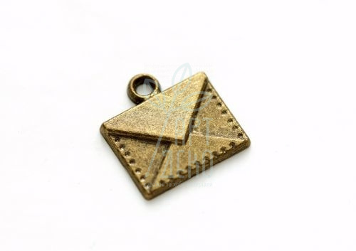 Підвіска металева "Поштовий конверт", античне золото, 14х15 мм, Scrapberry's