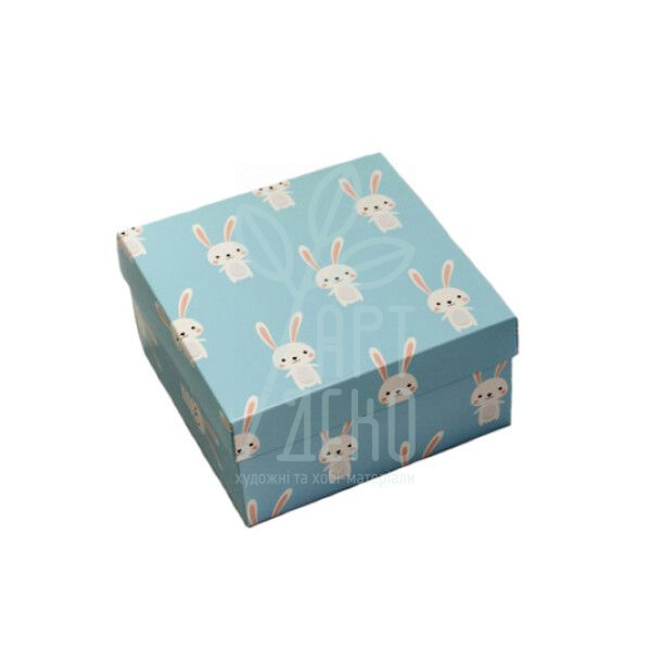 Коробка подарункова "Зайці", 14х14х7 см, Україна