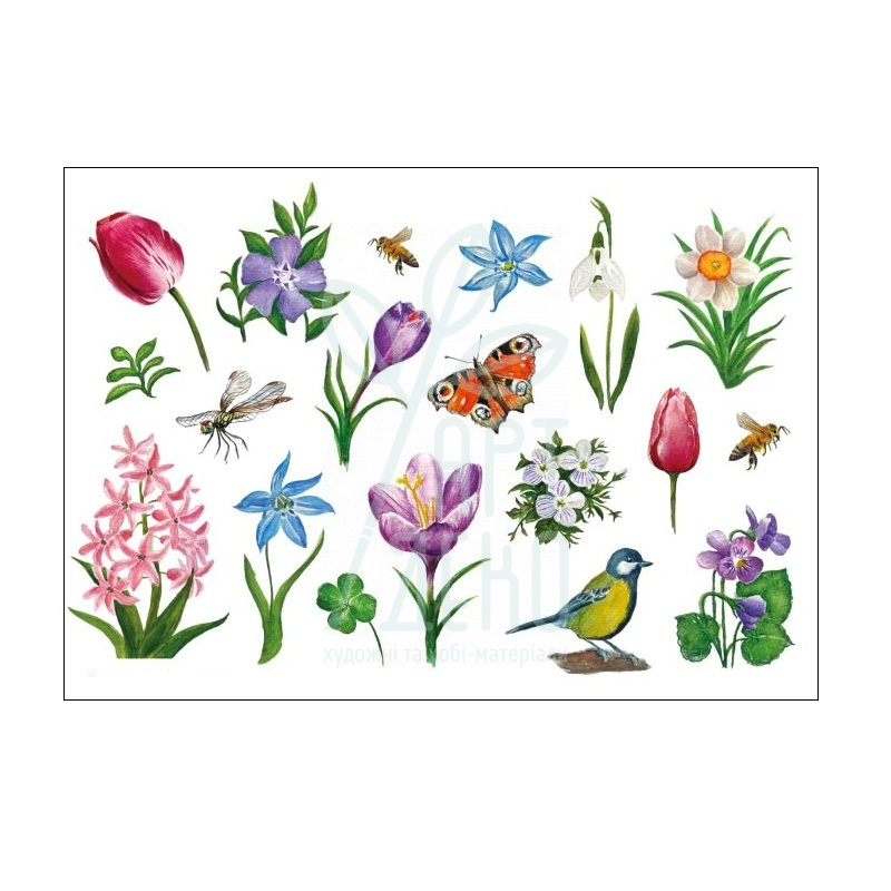 Наліпки "Весна", 21х15 см, 19 шт на листі