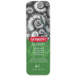 Набір олівців графітних Academy, в металевій коробі, 6 шт, DERWENT