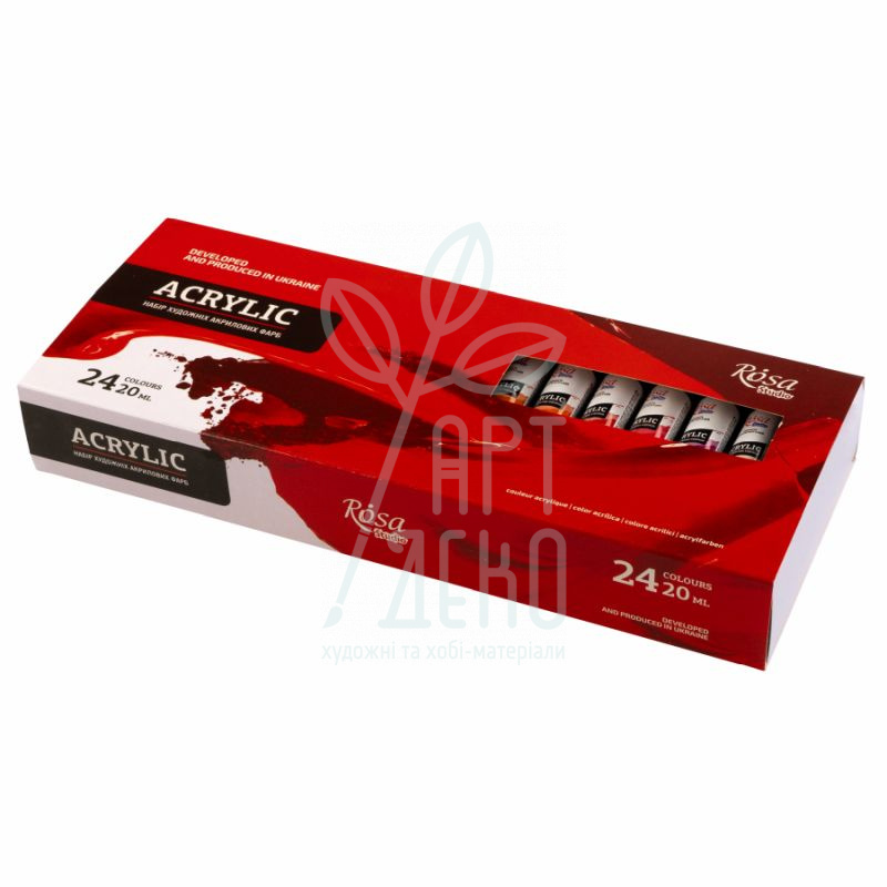Набір акрилових фарб Studio, 24x20 мл, ROSA 