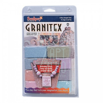 Набір полімерної глини Granitex, імітація каменю, 8 кольорів, 227 г, Sculpey