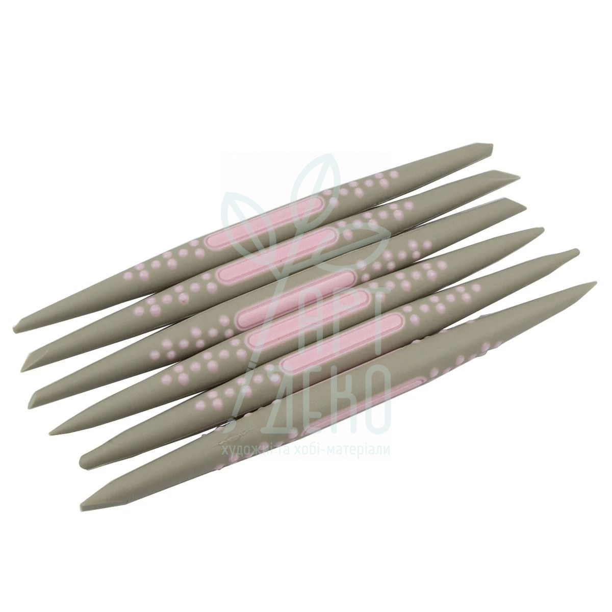 Набір стеків пластикових, двосторонні, сірі, 6 шт, Китай