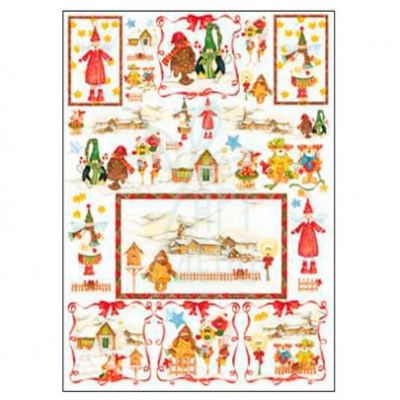 Папiр для декупажу Decoupage Paper, Country Christmas 2, 50х70 см, Ferrario