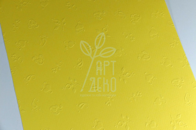 Картон дизайнерський тиснений "Букет", Жовтий світлий, 23х33 см, 220 г/м2, Ursus