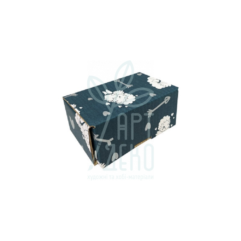 Коробка подарункова, гофрокартон "Купідони", 12х8,4х5,3 см, Україна