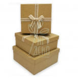 Коробка декоративна з бантом, крафткартон, Україна