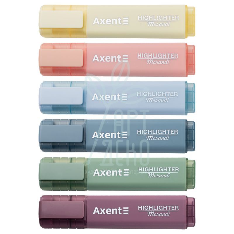 Маркер Highlighter Morandi, асорті, клиноподібний, 1-5 мм, Axent