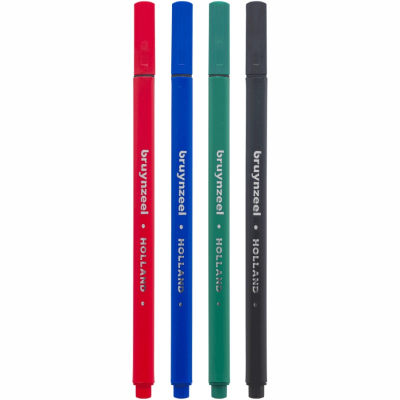 Набір лайнерів Fineliners Basic, Основні кольори, 4 кол., Bruynzeel