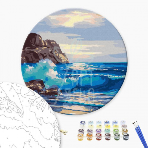 Набір для розпису за номерами "Ранок на морі", d 30 см, Brushme
