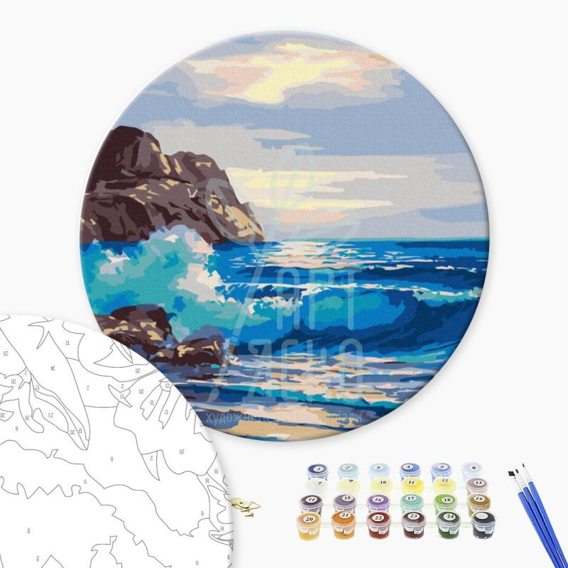 Набір для розпису за номерами "Ранок на морі", d 30 см, Brushme