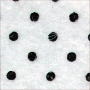 Фетр з принтом "Чорний горошок", Білий, 33х42 см, 1 мм, Україна