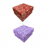 Коробка подарункова, гофрокартон "Серця", 14,5х14х7,2 см, Україна