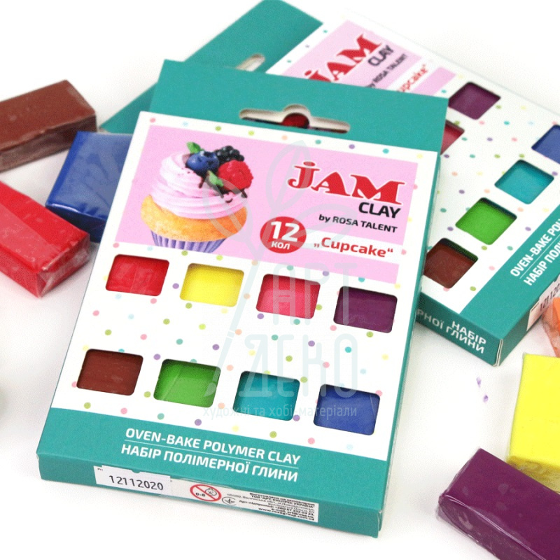 Набір полімерної глини Jam Clay "Cupcake", 12х20 г, ROSA