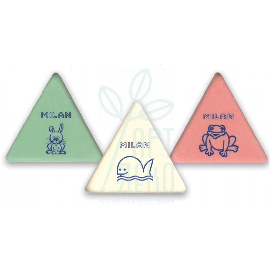 Гумка 3253, трикутна, 54,5х49х9,5 мм, асорті кольорів, Milan