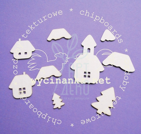 Набір чипбордів "Зимовий пейзаж", 5 шт, Wycinanka