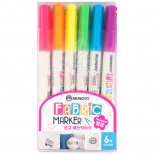 Набір маркерів для світлих тканин, Флуоресцентні відтінки, 6 шт, MUNGYO