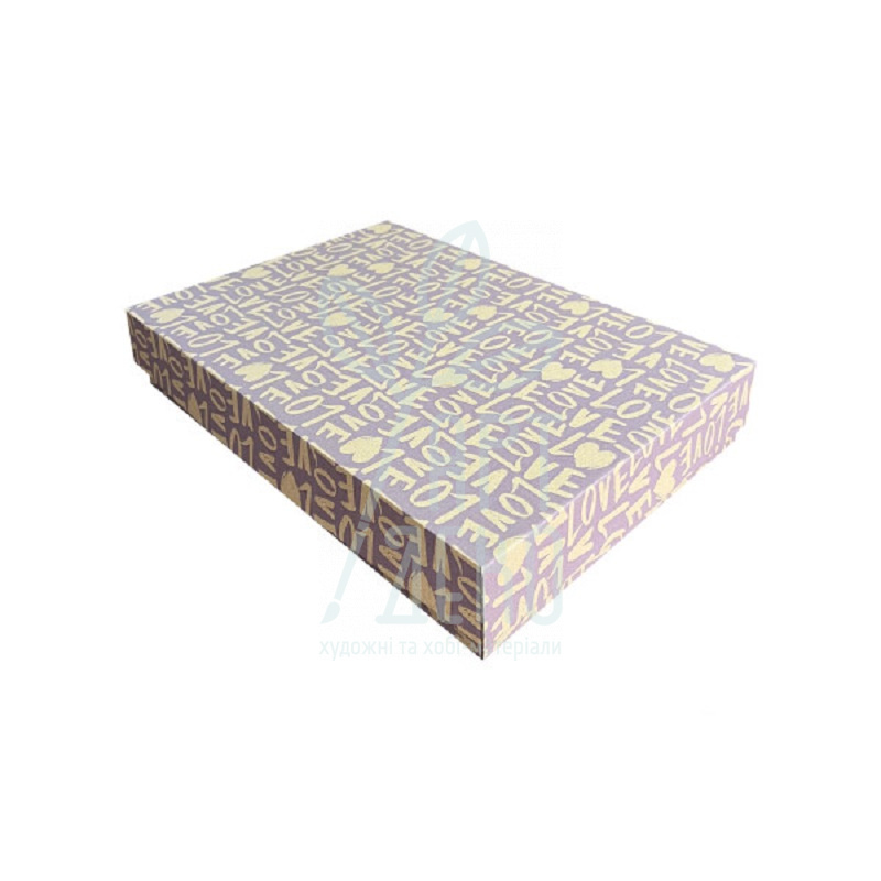 Коробка подарункова, гофрокартон "Love", 42х28х6,7 см, Україна