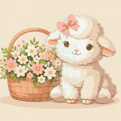 Набір для розпису за номерами "Чарівне ягня", 30x30 см, ArtCraft