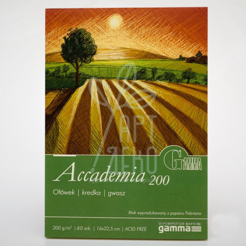 Склейка для малювання Gamma Accademia 200, 16х22,5 см, 200 г/м2, 40 л., Польща