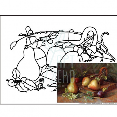 Полотно на картоні з контуром, Натюрморт №11, 30х40 см, бавовна, акрил, ROSA Start