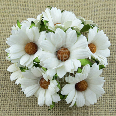 Квіти паперові Хризантема, біла, 4,5 см, 5 шт., Тайланд