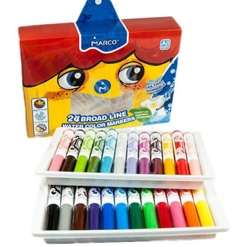 Набір фломастерів Super Washable Jumbo, 24 шт, Marco