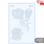 Трафарет багаторазовий універсальний, прозорий, №U32, серія "Квіти", 13х20 см, ROSA Talent