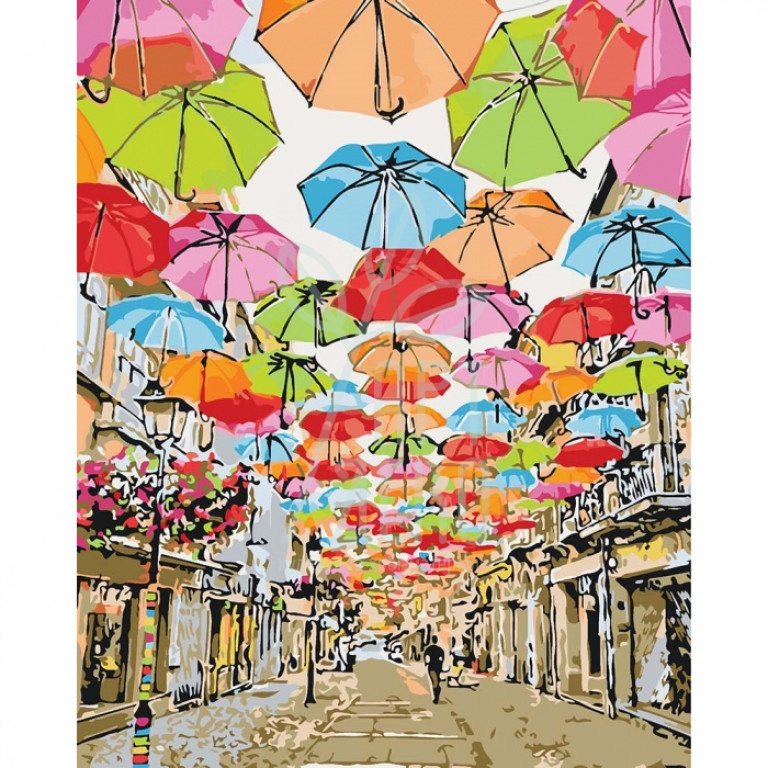 Набір для розпису за номерами "Яскрава вуличка 2", 40х50 см, Ідейка