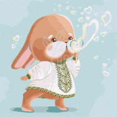 Набір для розпису за номерами "Зайчик у вишиванці", 30х30 см, Ідейка