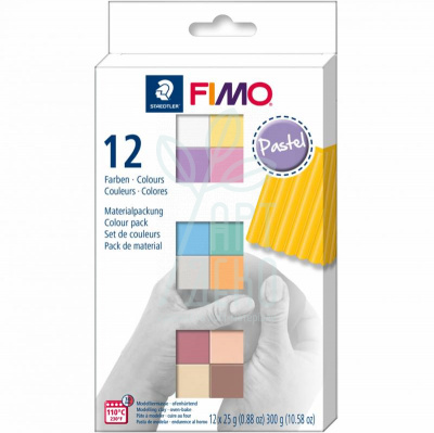 Набір полімерної глини "Pastel Colours", 12х25 г, Fimo