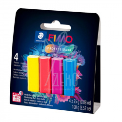Набір полімерної глини Professional True colours, 4х25 г, Fimo