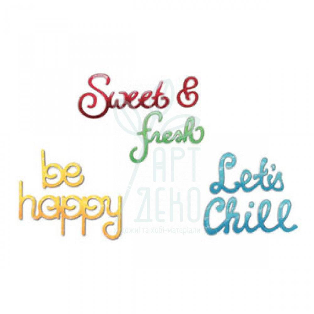 Набір ножів для скрапбукінгу Set 3PK-Summer Phrase Set, Sizzix 