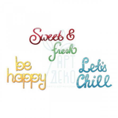 Набір ножів для скрапбукінгу Set 3PK-Summer Phrase Set, Sizzix 