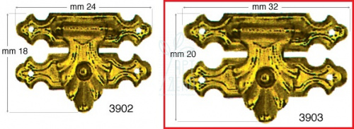 Замок для шкатулок 32 мм, латунне покриття, Італія