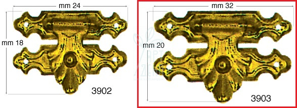 Замок для шкатулок 32 мм, латунне покриття, Італія