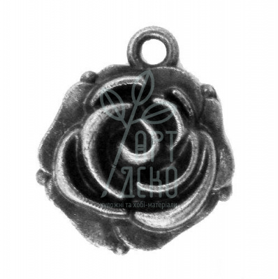 Підвіска металева "Бутон троянди", античне срібло, 14х18 мм, Scrapberry's
