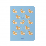 Блокнот "Гав! Коргі". синій, А5 (14,8х21 см), клітинка, 100 г/м2, 72 л., Orner