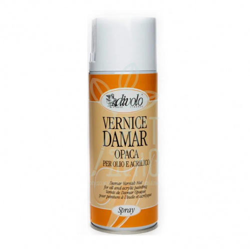 Лак-аерозоль дамарний Damar lucida, матовий, 400 мл, Divolo