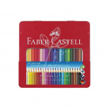 Набір олівців акварельних Grip 2001, тригранні, в металевій коробці, 24 шт, Faber-Castell