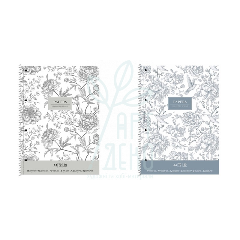 Коледж-блок, спіраль, А4+, 80 л., в клітинку, кремовий блок, 70 г/м2, мат. ламінація, Школярик