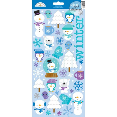Лист наклейок Frosty friends sugar-coated icons sticker, Doodlebug