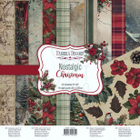 Набір паперу для скрапбукінгу, двосторонній "Nostalgic Christmas", 20х20 см, 10 шт, FD