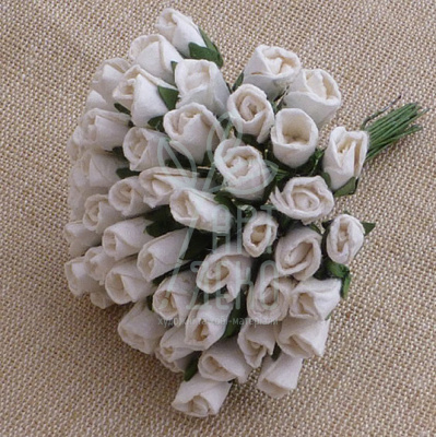Квіти паперові Бутон троянди, бежеві, 10 шт., Тайланд